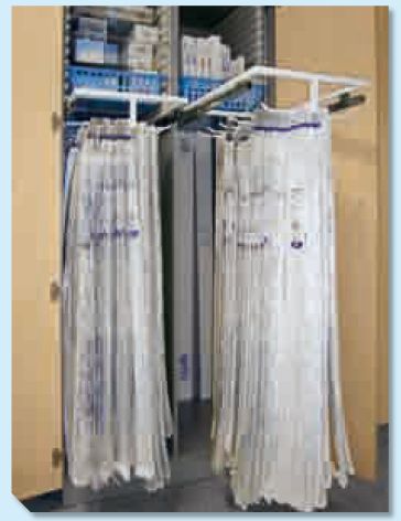 Akcesoria do szaf medycznych Zarges 46 134 Półka wysuwana na cewniki, stal lakierowana proszkowo