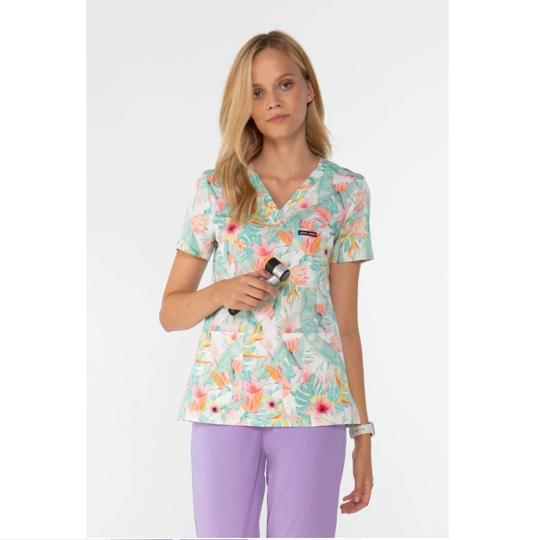 Bluzy, marynarki, żakiety medyczne Louis Lanier PASTEL GARDEN