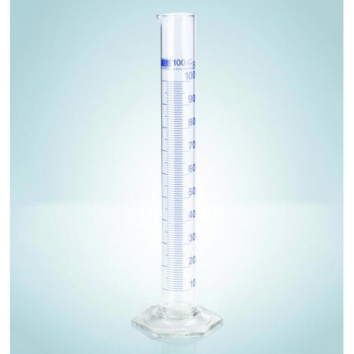 Cylindry miarowe szklane HIRSCHMANN wysokie klasa B niebieska skala