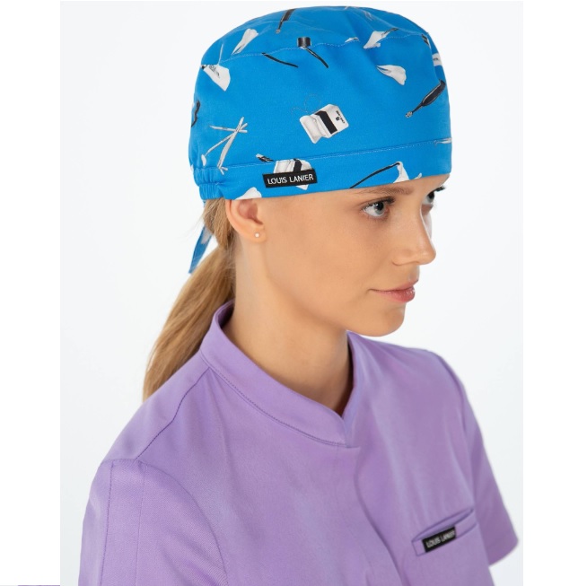 Czepki medyczne wielorazowe Louis Lanier Dentistry Blue