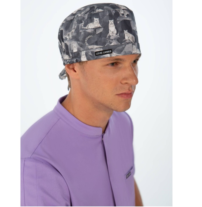 Czepki medyczne wielorazowe Louis Lanier Snow Leopard