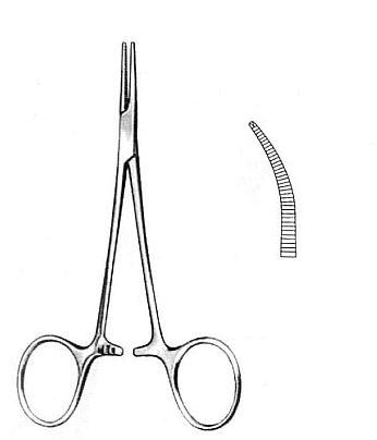 Kleszcze chirurgiczne i zabiegowe GAMA s. c. - dystrybutor importer Kleszczyki Halstead-Mosquito TC Gold zagięte z ząbkiem