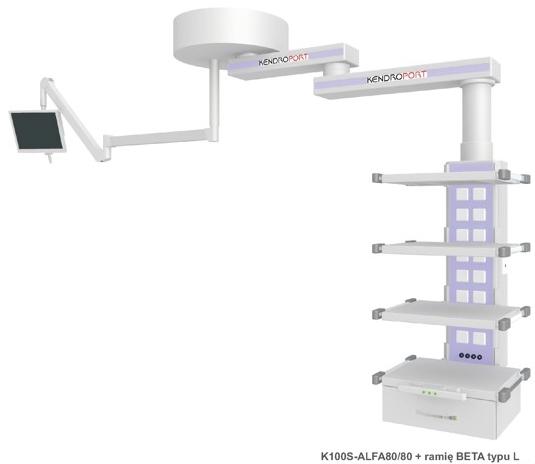 Kolumny pomocnicze B/D K100S-ALFA80/80+ramię BETA tylu L