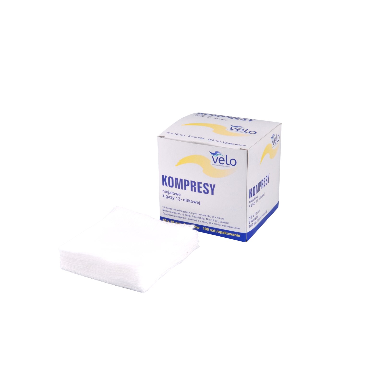 Kompresy z gazy VELO niejałowe