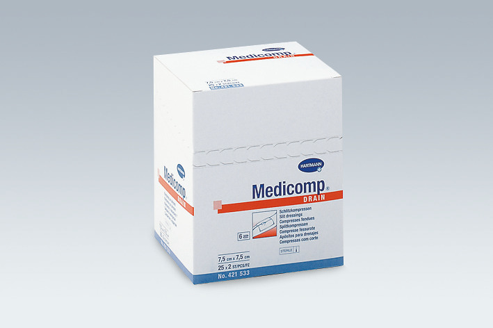 Kompresy z nacięciem (cewniki/dreny/kaniule) HARTMANN Medicomp Drain