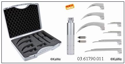 Laryngoskopy KaWe Zestaw Macintosh C dla dorosłych i dzieci (1 uchwyt, 7 łyżek)