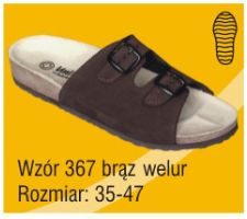 Obuwie medyczne wielorazowe Pofam-Jedność 367 brąz welur