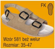 Obuwie medyczne wielorazowe Pofam-Jedność 581 beż welur