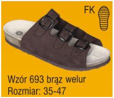 Obuwie medyczne wielorazowe Pofam-Jedność 693 brąz welur