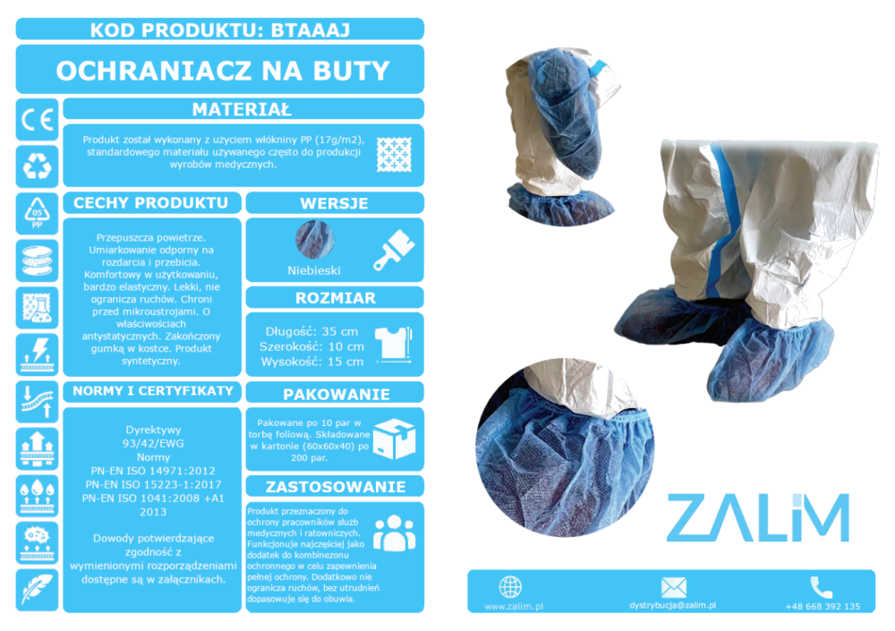 Ochraniacze na obuwie B/D PP 17