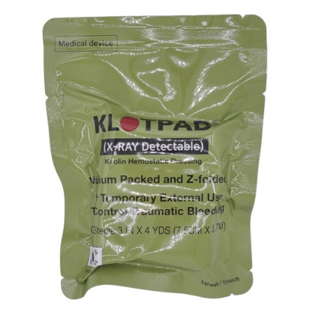 Opatrunki hemostatyczne do tamowania krwotoków KLOTPAD Z-Fold