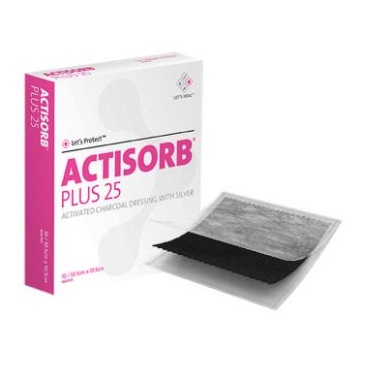 Opatrunki z węglem aktywnym SYSTAGENIX ACTISORB PLUS 25