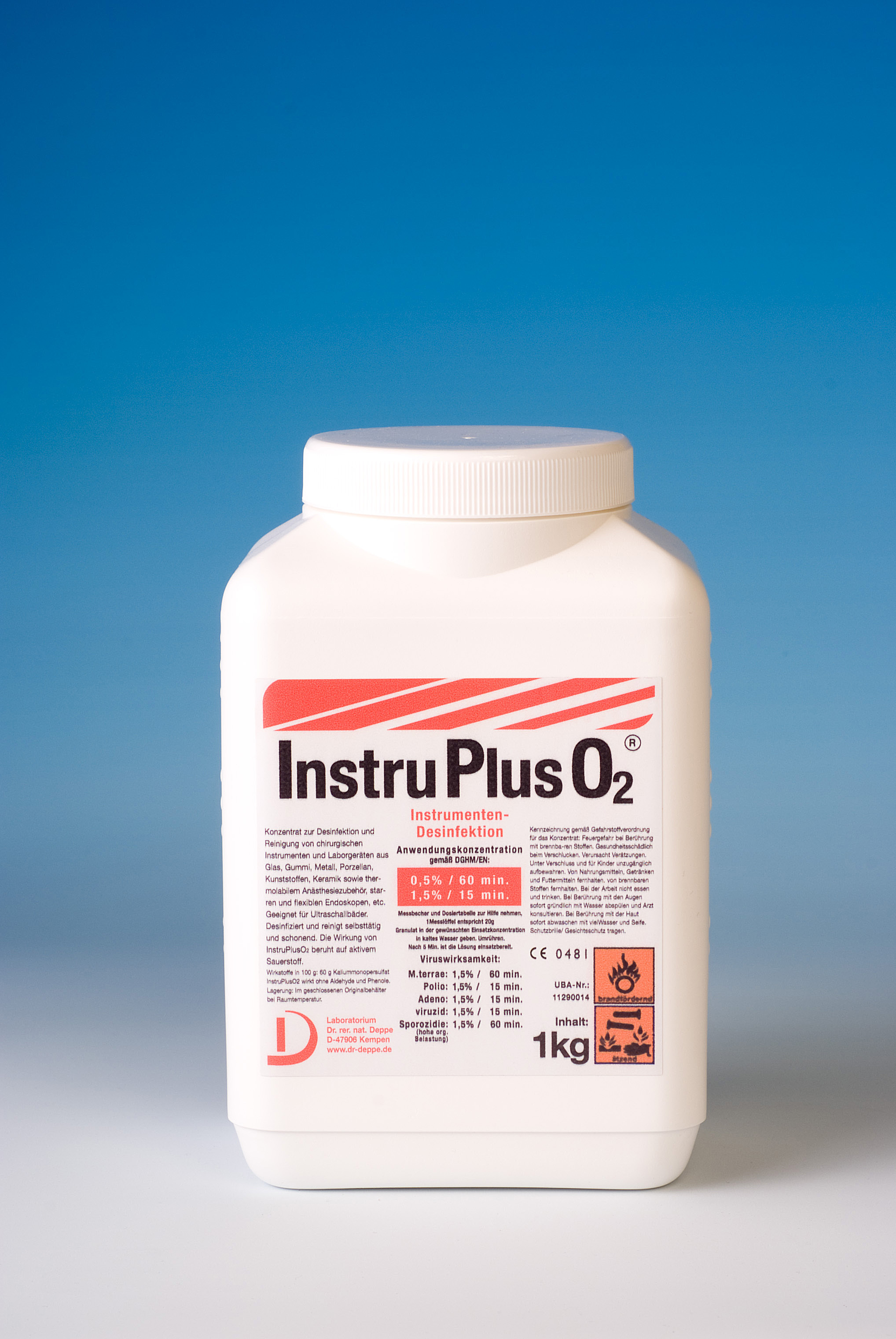 Preparaty do manualnej dezynfekcji narzędzi i wyrobów medycznych Laboratorium Dr. Deppe Instru Plus O2