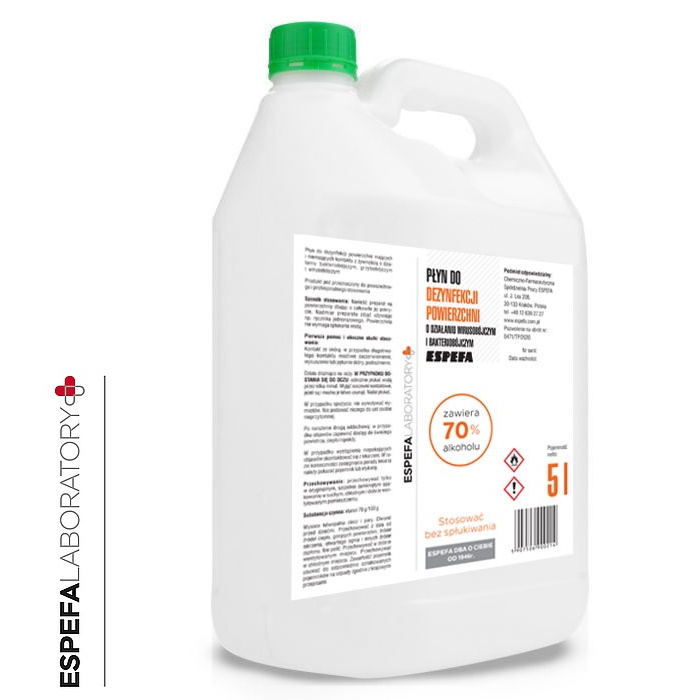 Preparaty do manualnej dezynfekcji powierzchni Espefa Płyn do dezynfekcji powierzchni wiruso i bakteriobójczy