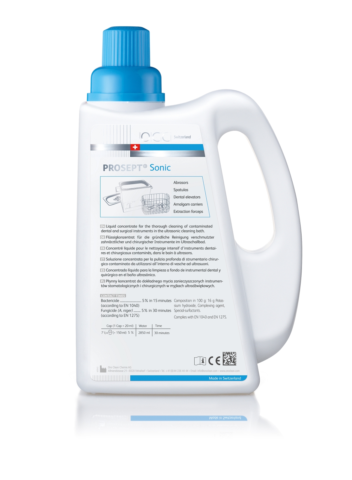 Preparaty do maszynowej dezynfekcji narzędzi i wyrobów OCC Switzerland PROSEPT Sonic