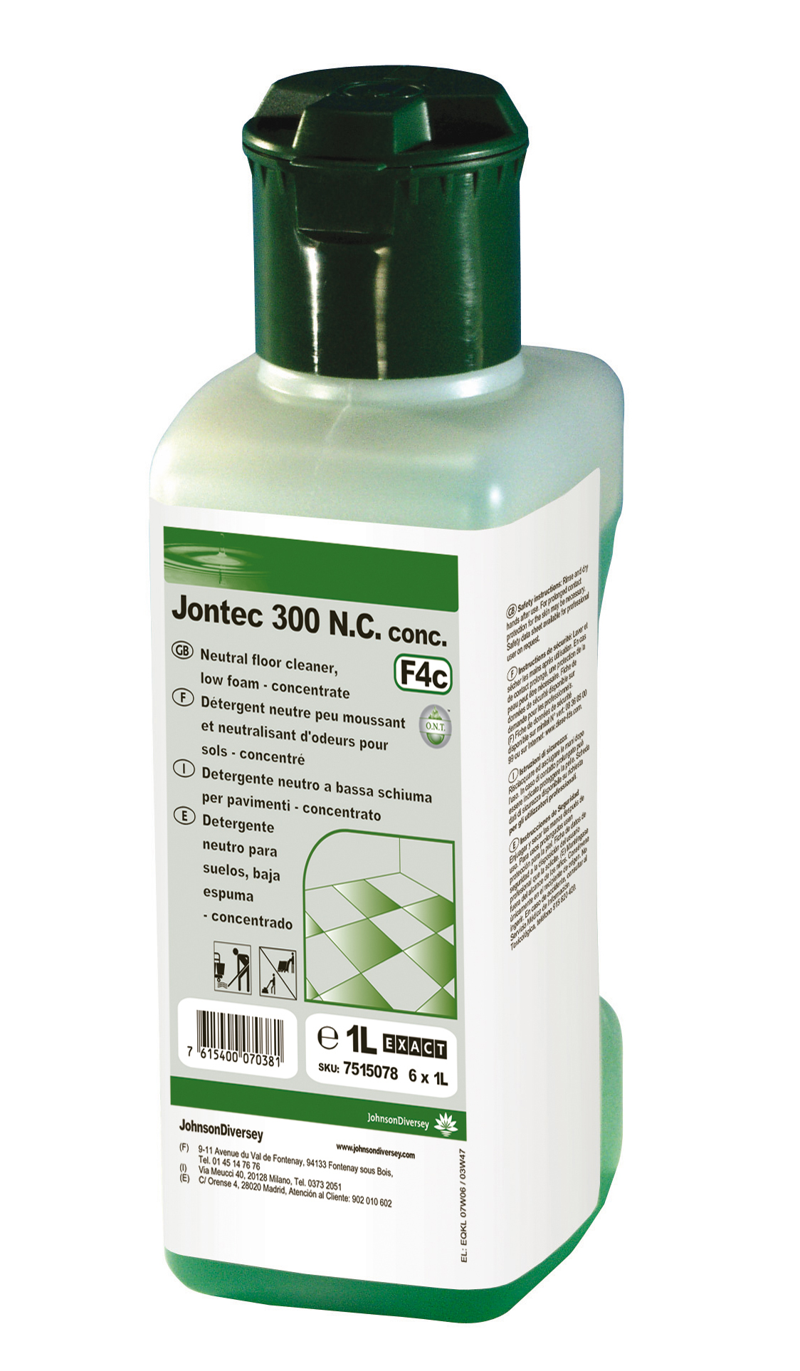 Preparaty myjące do podłóg, wykładzin i tapicerek Diversey TASKI Jontec 300 N.C. conc db