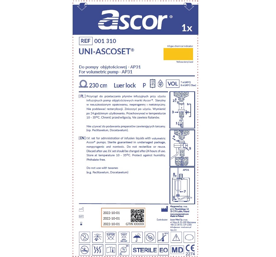 Przyrządy do przetaczania płynów infuzyjnych i krwi ASCOR MED ASCOSET Peristaltic AP31 / AP31P