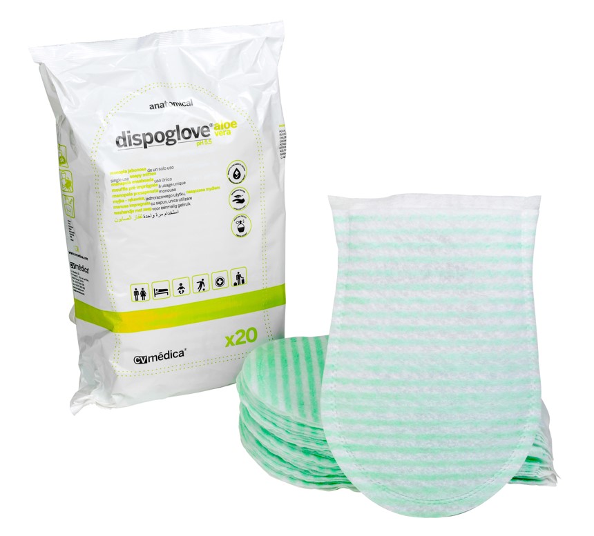 Rękawice i myjki do mycia ciała pacjenta C.V. Medica Aloe Vera