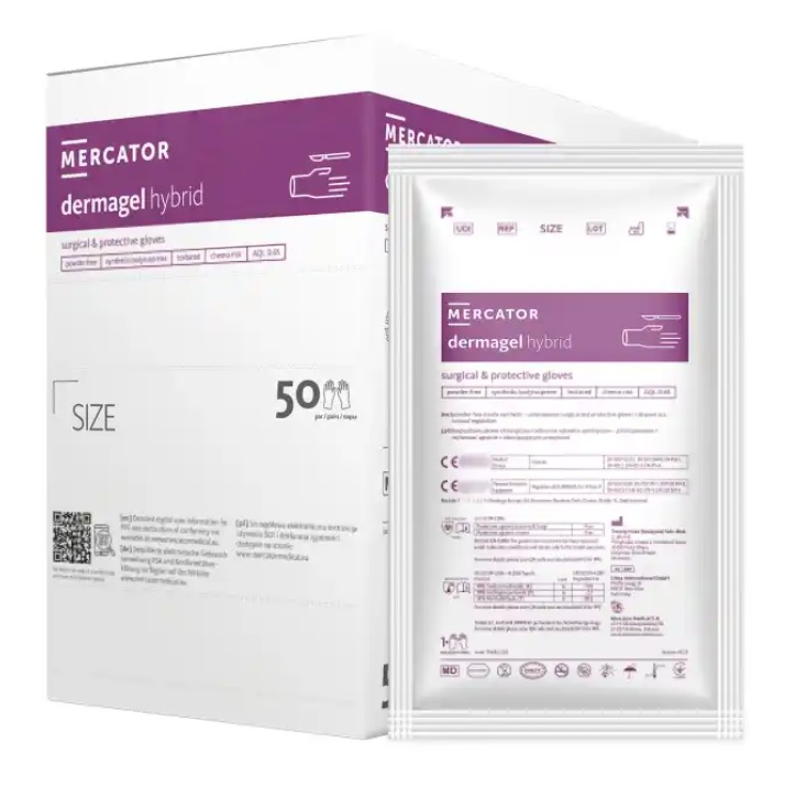 Rękawice medyczne Mercator Medical dermagel hybrid