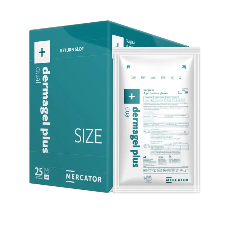 Rękawice medyczne Mercator Medical dermagel plus dual