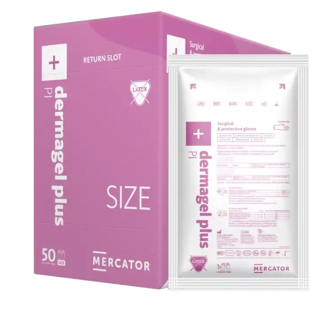Rękawice medyczne Mercator Medical dermagel plus PI