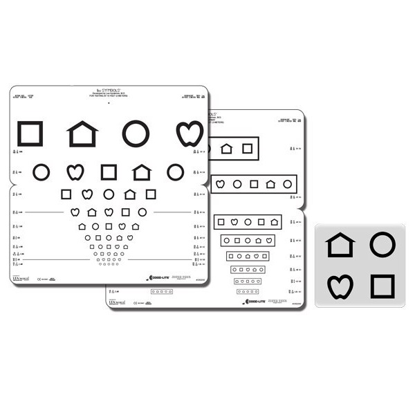 Tablice okulistyczne do badania ostrości wzroku Good-lite Symbole LEA Massachusetts / ETDRS 52054-A