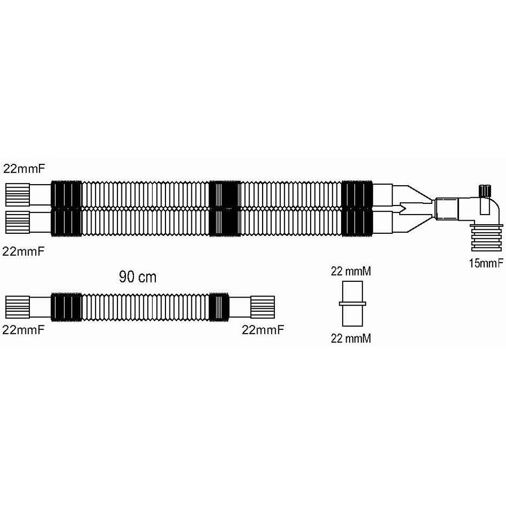 Układy oddechowe do aparatów do znieczulenia Altera Altech rozciągliwy z gałęzią
