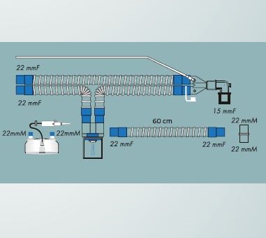 Układy oddechowe do respiratorów R-Vent Medikal Obwody proksymalnej linii ciśnieniowej z odgałęzieniem i komorą nawilżania