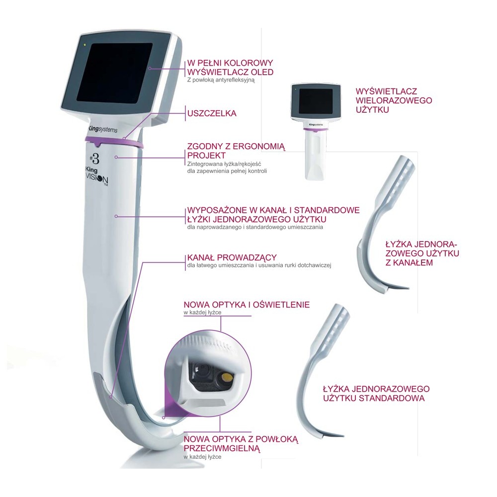 Wideolaryngoskopy do intubacji Kingsystems King Vision
