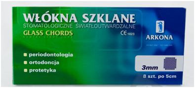 Wkłady koronowo-korzeniowe Arkona Włókna szklane 8x3mm plecione