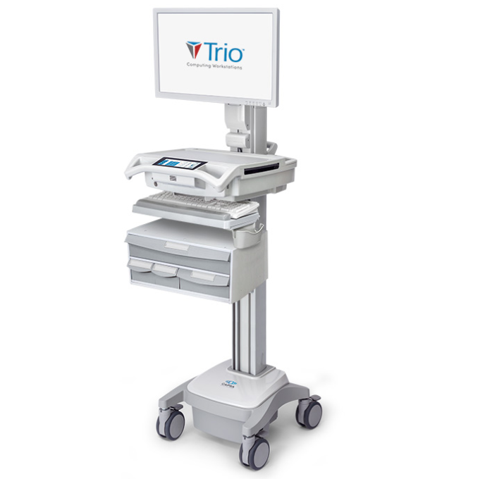 Wózki do komputerów medycznych, laptopów, tabletów Capsa Healthcare Trio