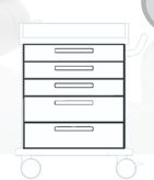 Wózki zabiegowe, organizacyjne i dokumentacyjne (szafki) Blanco 543333