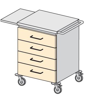 Wózki zabiegowe, organizacyjne i dokumentacyjne (szafki) TRIBO K 6009/01