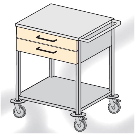 Wózki zabiegowe, organizacyjne i dokumentacyjne (szafki) TRIBO SK 6002/01