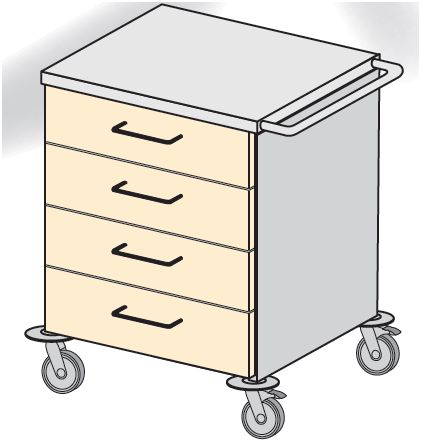 Wózki zabiegowe, organizacyjne i dokumentacyjne (szafki) TRIBO SK 6003/01