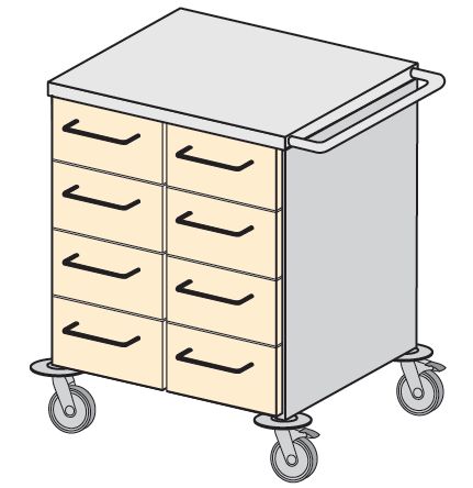 Wózki zabiegowe, organizacyjne i dokumentacyjne (szafki) TRIBO SK 6004/01