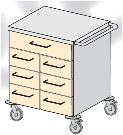 Wózki zabiegowe, organizacyjne i dokumentacyjne (szafki) TRIBO SK 6008/01