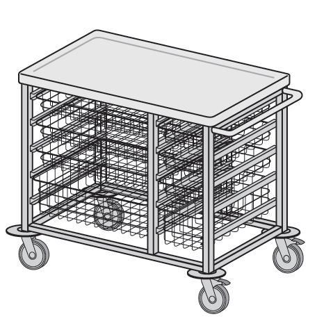 Wózki zabiegowe, organizacyjne i dokumentacyjne (szafki) TRIBO SK WR 922