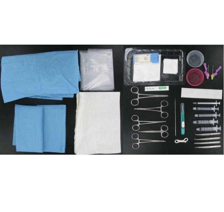 Zestawy zabiegowe sprzętów jednorazowych VYGON Zestaw do zakładania cewnika pępowinowego