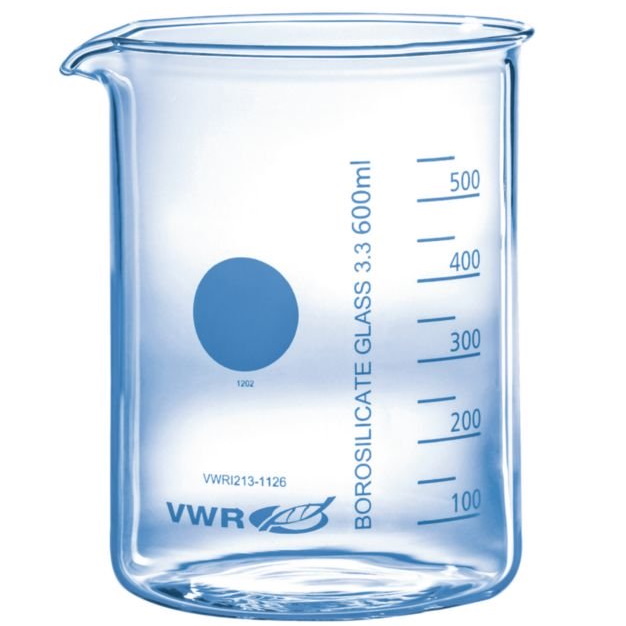 Zlewki szklane VWR niskie