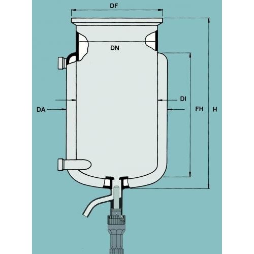 Akcesoria do destylacji i syntezy HWS Naczynia reakcyjne z płaskim kołnierzem zaworem i płaszczem