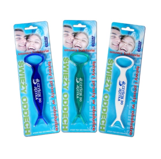 Akcesoria higieniczne dla osób niepełnosprawnych PDS CARE Czyścik do języka z uchwytem na nić dentystyczną