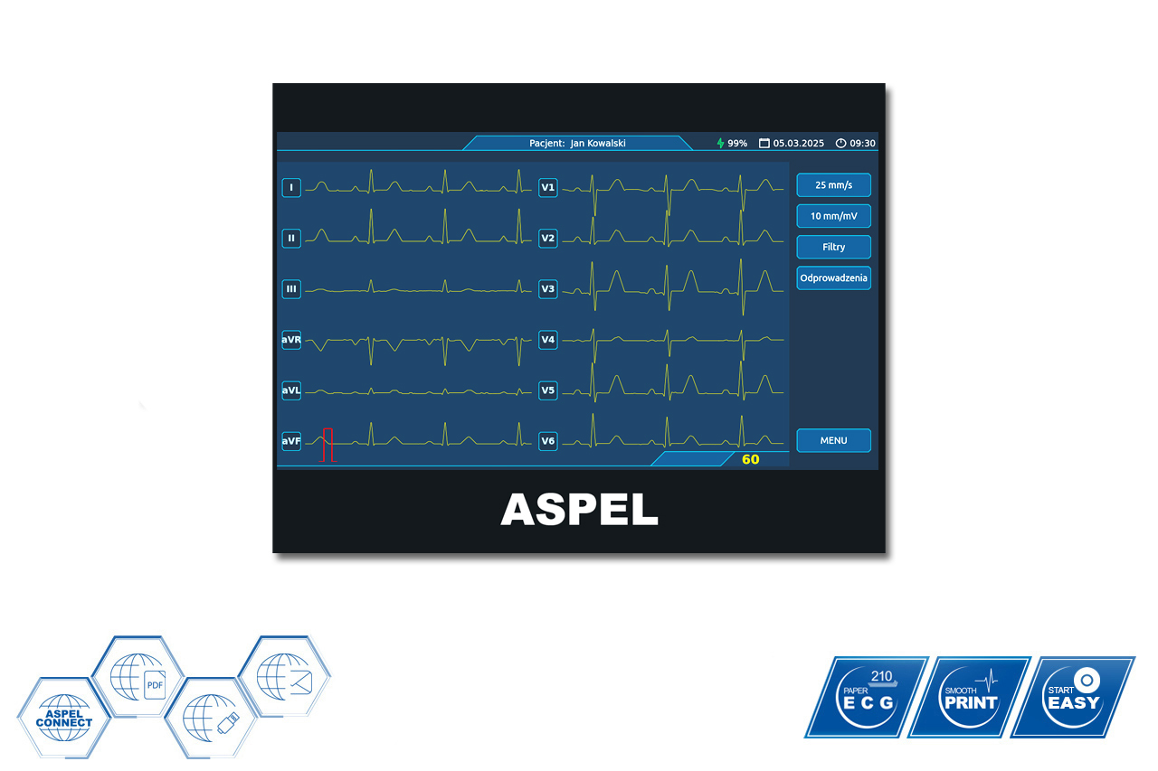 Aparaty EKG - Elektrokardiografy ASPEL GOLD v.07.101