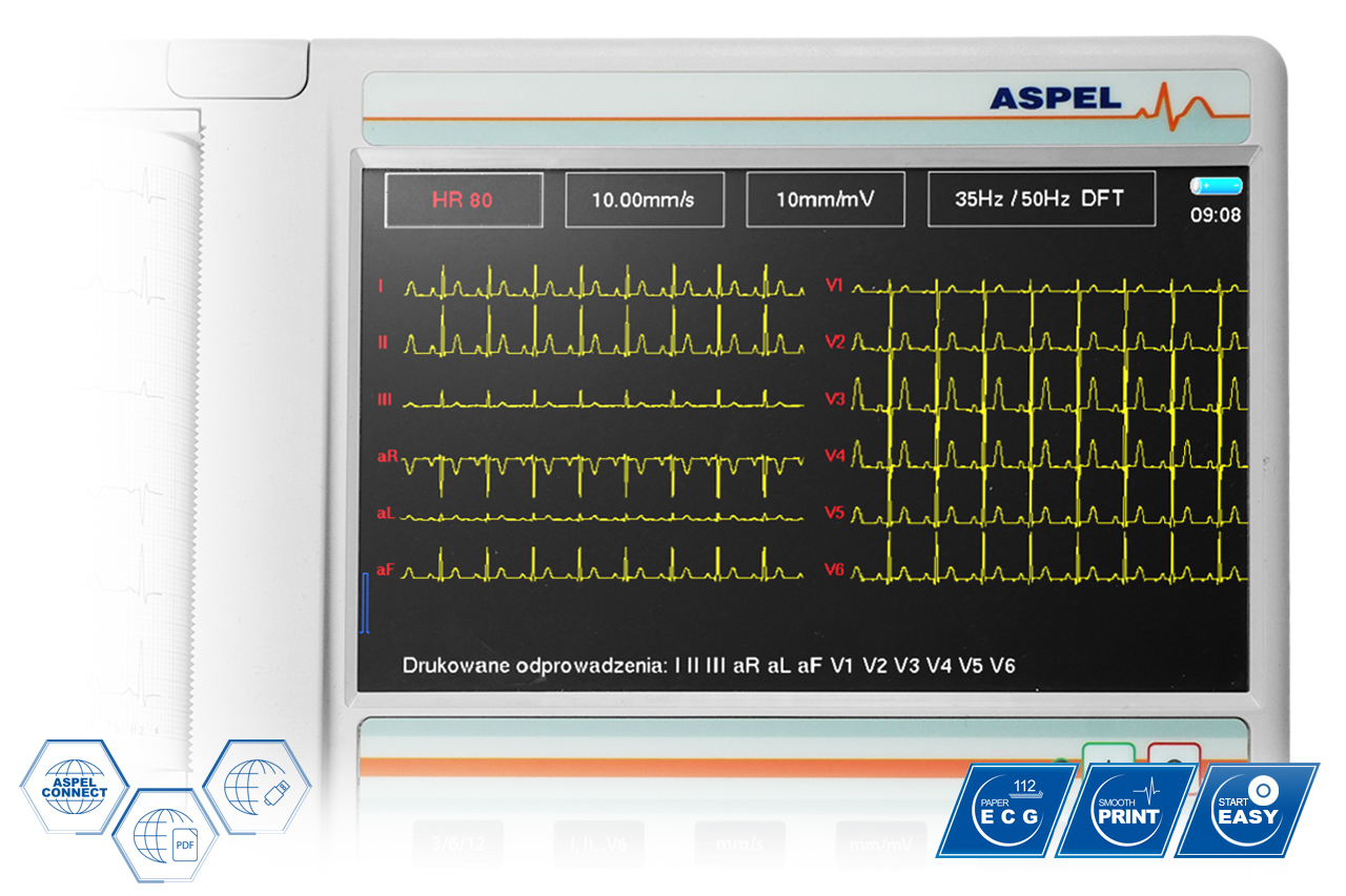 Aparaty EKG - Elektrokardiografy ASPEL ORANGE v.07.105