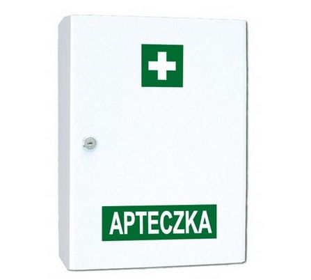 Apteczki do zakładów pracy Czarmed Apteczka zakładowa DIN 13164 w szafce metalowej