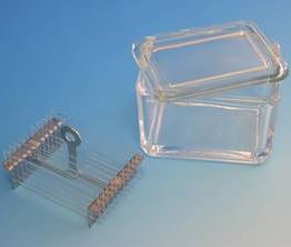 Barwiarki ręczne - Stacje do barwienia ręcznego Karl Hecht szklane z koszyczkiem metalowym