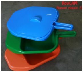 Baseny sanitarne wielorazowe Rowlam Basen sanitarny płaski, z pokrywką 2 l Rowlam