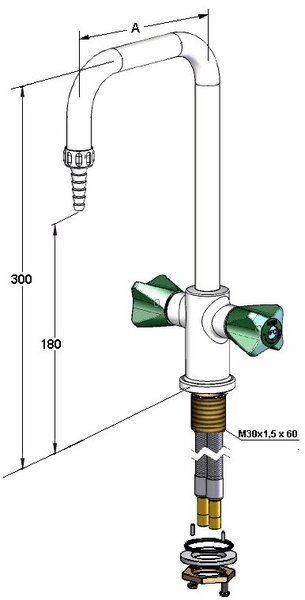 Baterie zlewozmywakowe Broen BROEN UNIFLEX / 25360091039-52E (18 510.009)
