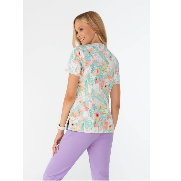 Bluzy, marynarki, żakiety medyczne Louis Lanier PASTEL GARDEN