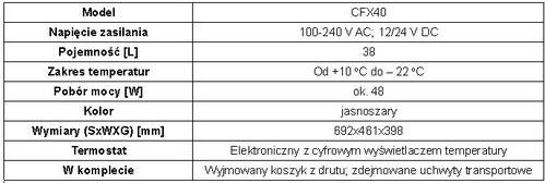 Boksy termostatyczne aktywne Waeco CFX40